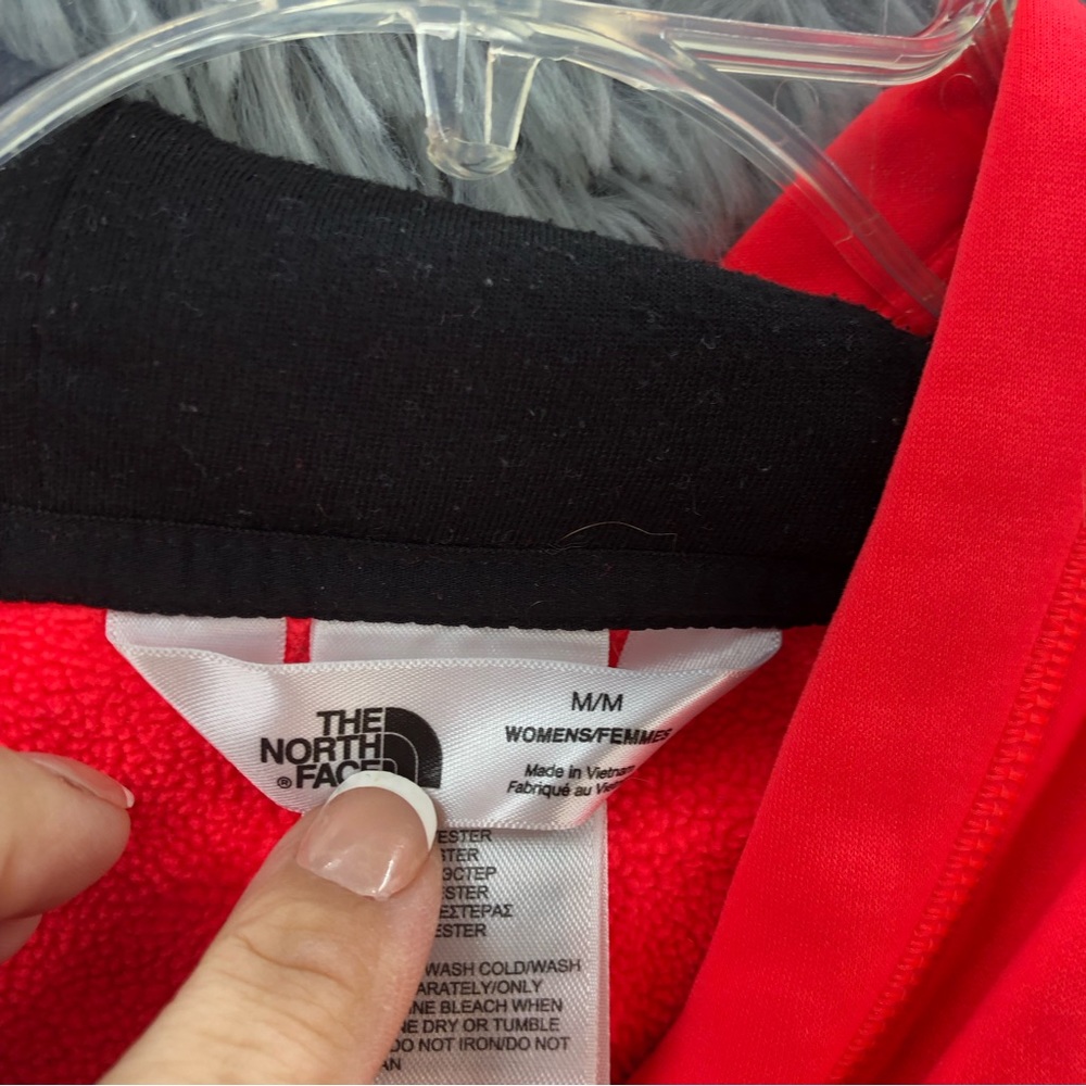 North Face Hoodie Womens Medium Spellout Logo Kangaroo Pocket - Picture 6 of 12